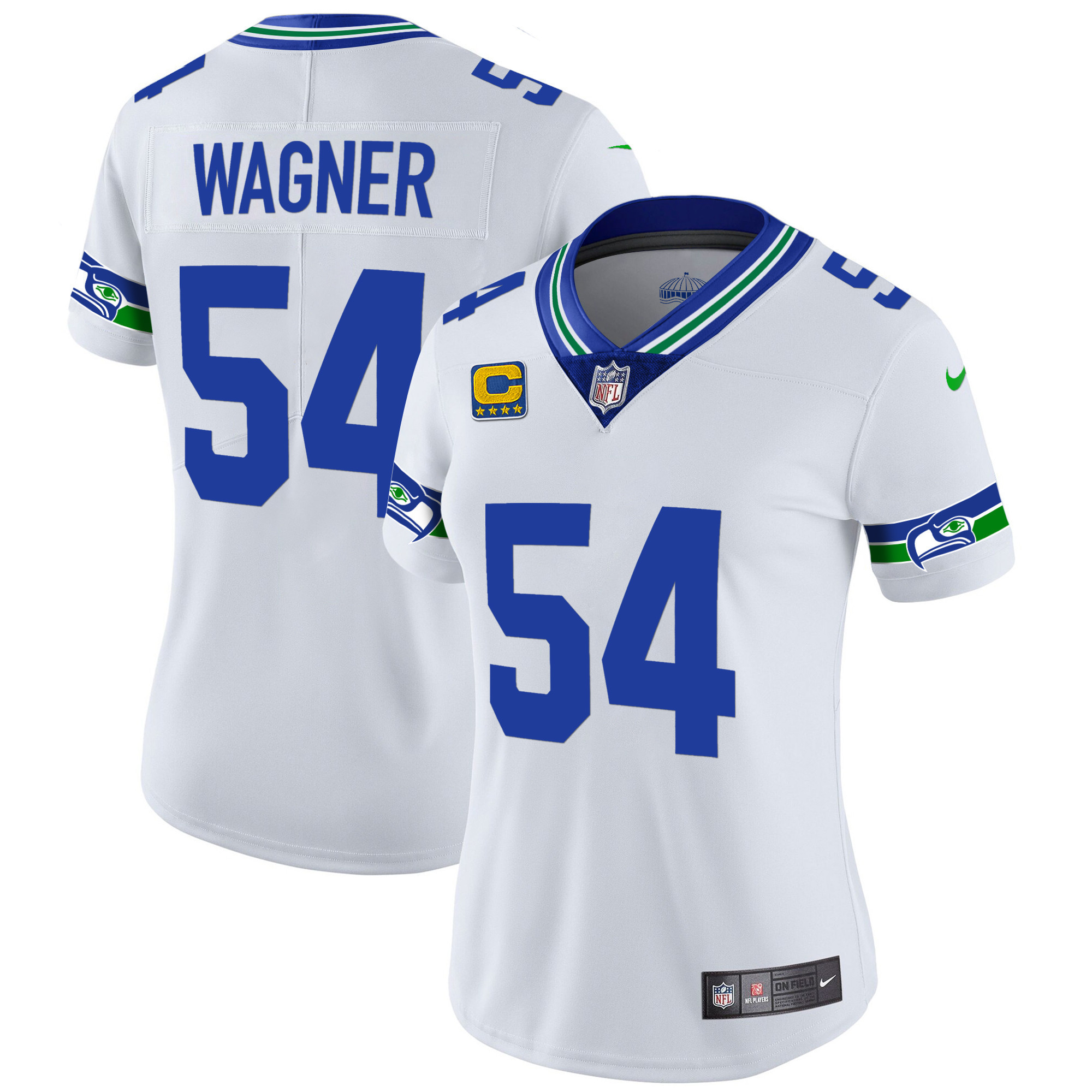 Bobby Wagner Women's Seattle Seahawks Throwback & Gold White Jersey - All Stitched 