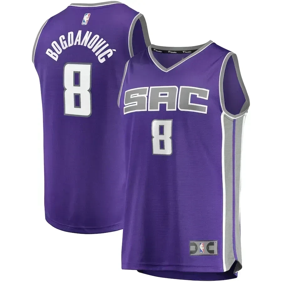 Bogdan Bogdanovic Sacramento Kings Fast Break Road Player Stitched Jersey – Purple