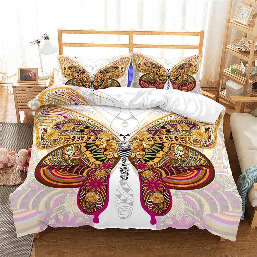 Bohemian Butterfly 3D Customized Duvet Cover Bedding Set