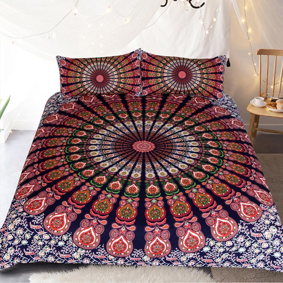 Bohemian Design – Red Duvet Cover Bedding Set