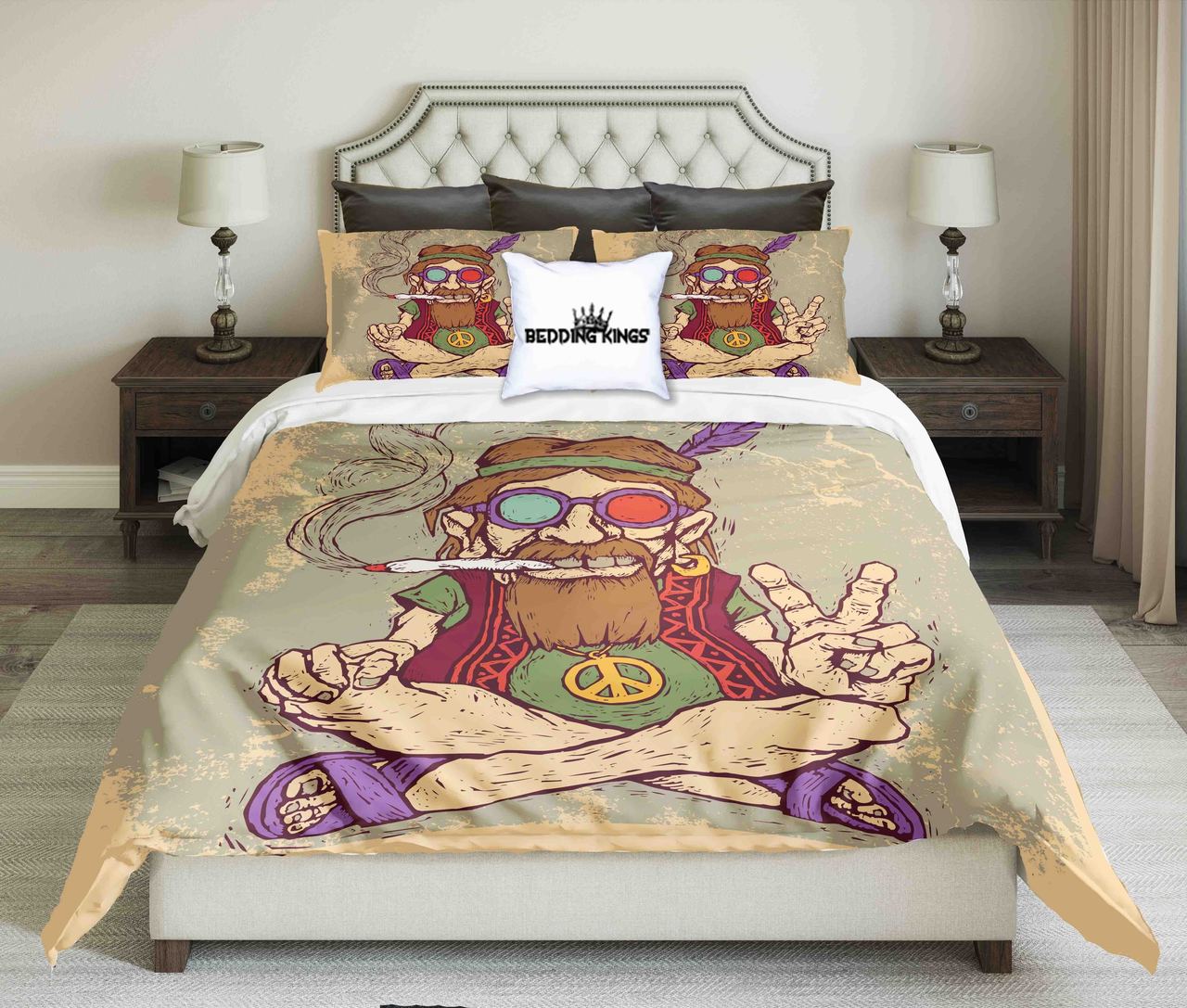 Bohemian Hippie Kings 3D Customized Duvet Cover Bedding Set