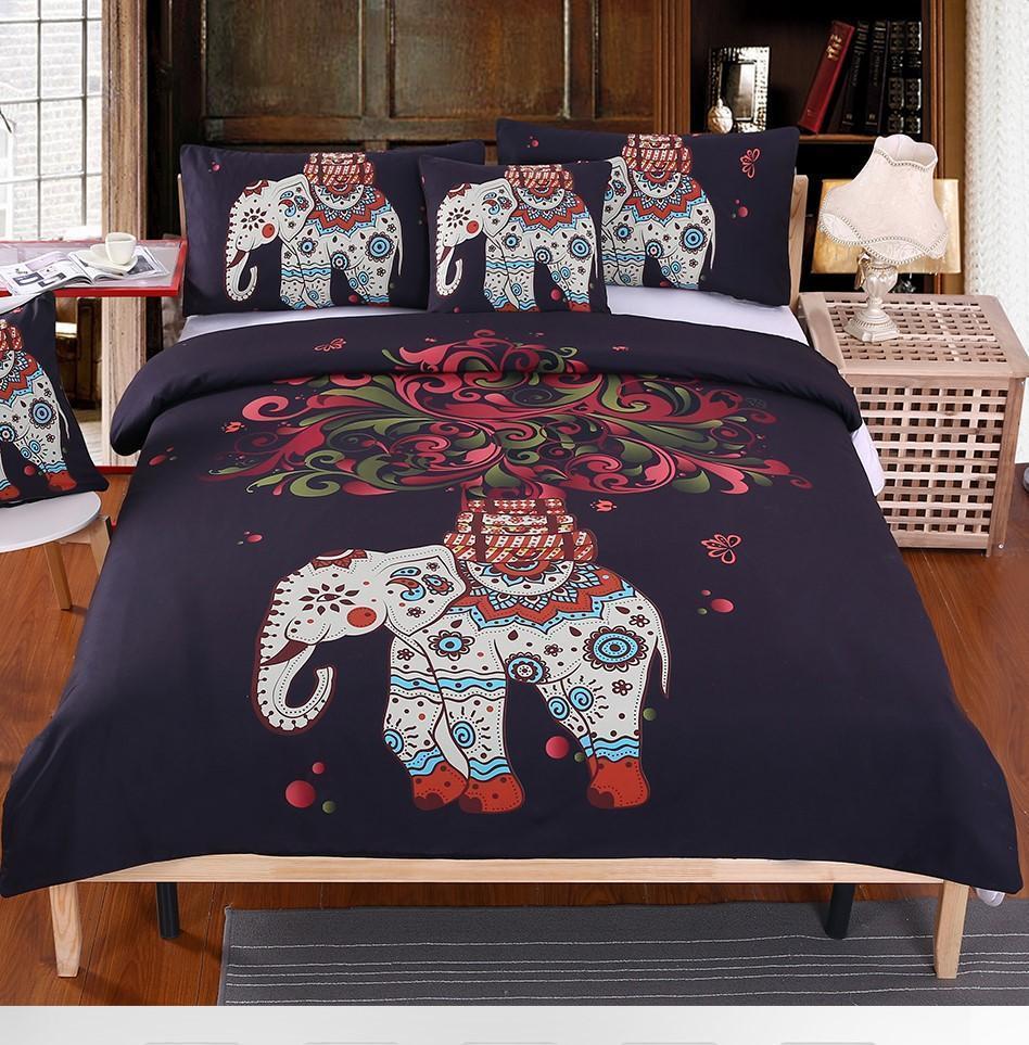 Boho Elephant 3D Customized Duvet Cover Bedding Set