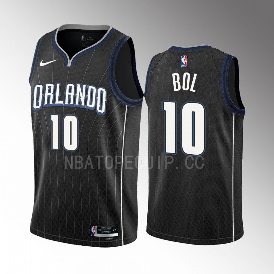 Bol Bol 10 2022-23 Orlando Magic Black City Edition Men Stitched Jersey Swingman
