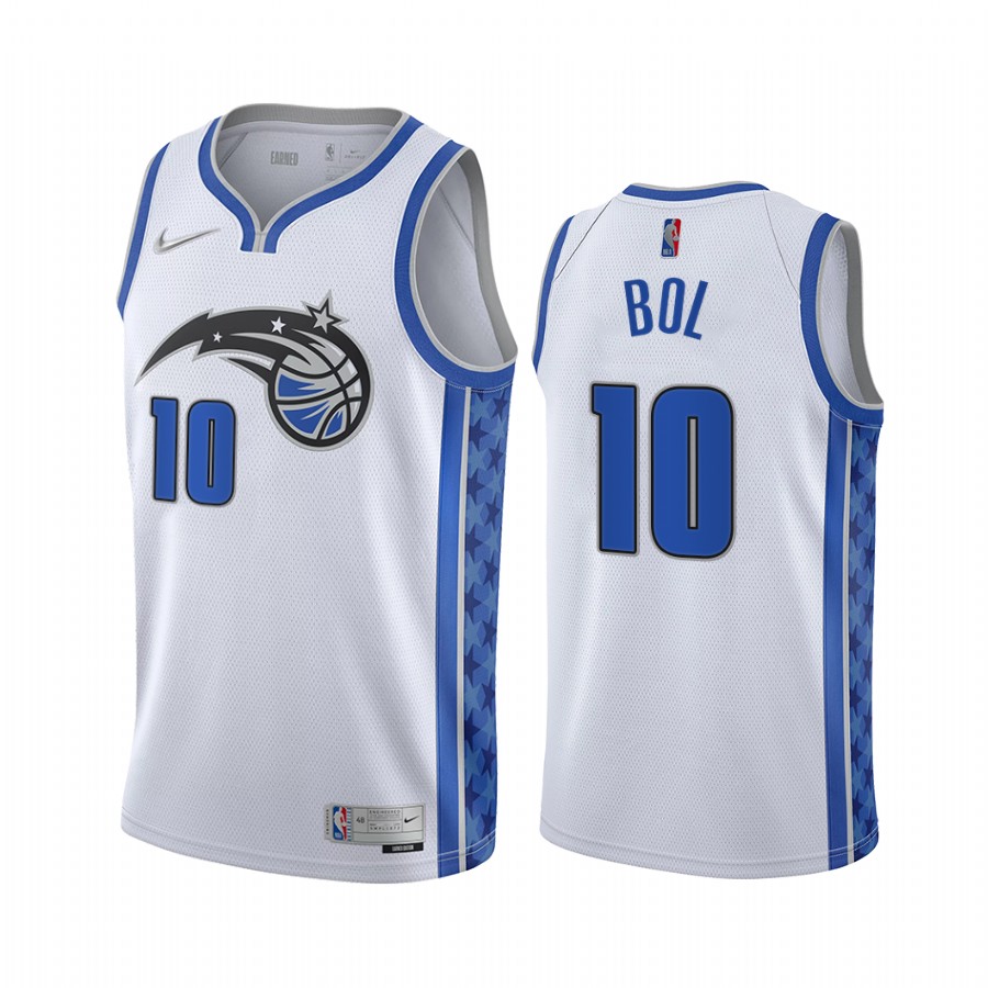 Bol Bol 2022 Orlando Magic White #10 Earned Edition Jersey Diamond Badge