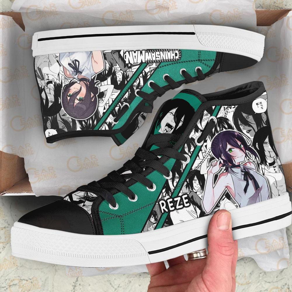 Bomb Girl Reze High Top Shoes Custom Manga Anime Chainsaw Man Sneakers