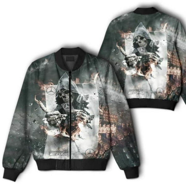 Bomber Jacket Mercedes, Mercedes 3D Spring Autumn, Mens Casual Jacket, Car Sports