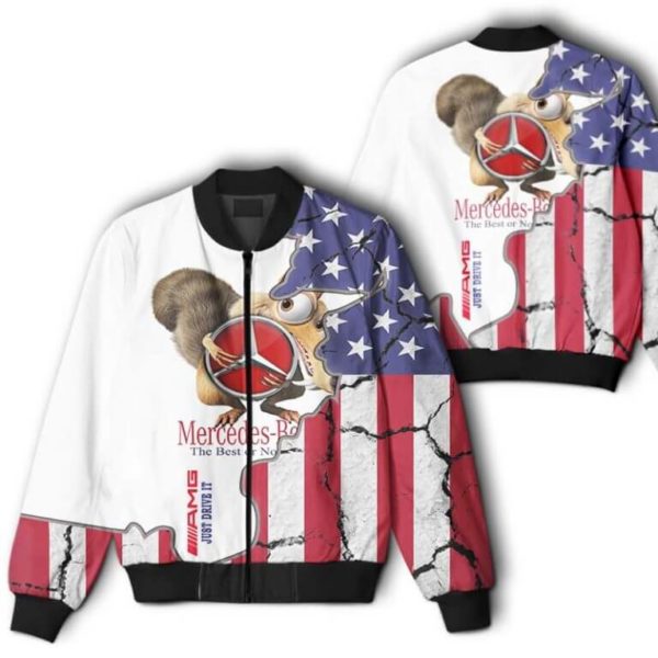 Bomber Jacket Mercedes, Mercedes 3D Spring Autumn, Mens Casual Jacket, Car Sports