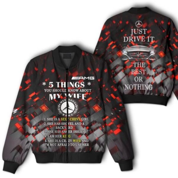 Bomber Jacket Mercedes, Mercedes 3D Spring Autumn, Mens Casual Jacket, Car Sports