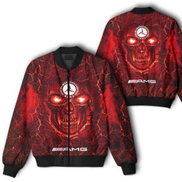 Bomber Jacket Mercedes Red, Mercedes 3D Spring Autumn, Mens Casual Jacket, Car Sports