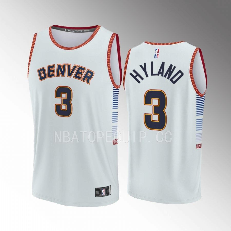 Bones Hyland 3 Denver Nuggets Gray Jersey Fast Break Fastbreak 2022-23 City Edition