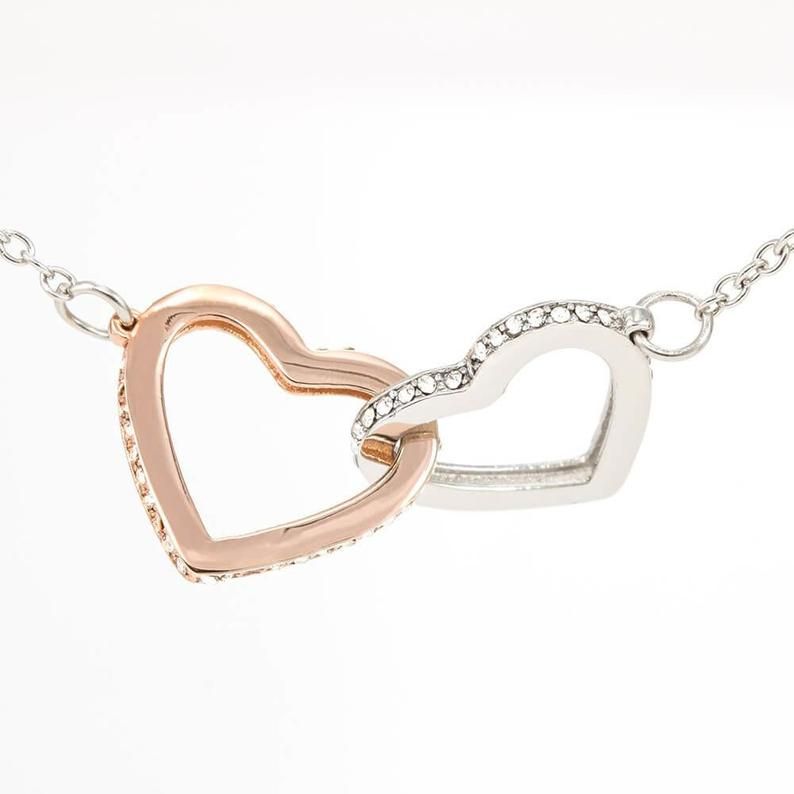 Bonus Daughter Gift, Daughter in Law Gift, Step-Daughter, Wedding, Bridal Shower, Interlocking Hearts Necklace