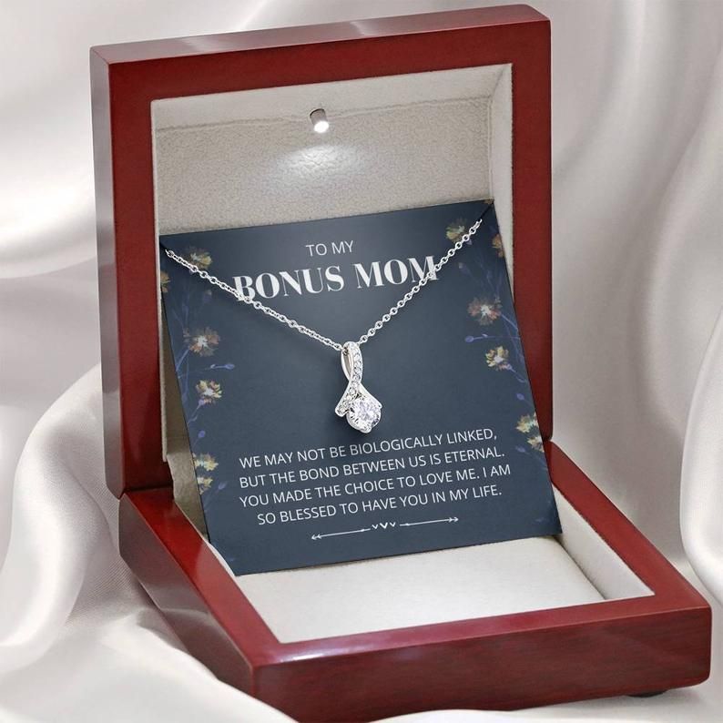 Bonus Mom – Eternal Bond – Alluring Beauty Necklace – bonus mom, mothers day, mother in law, parents wedding, from step daughter