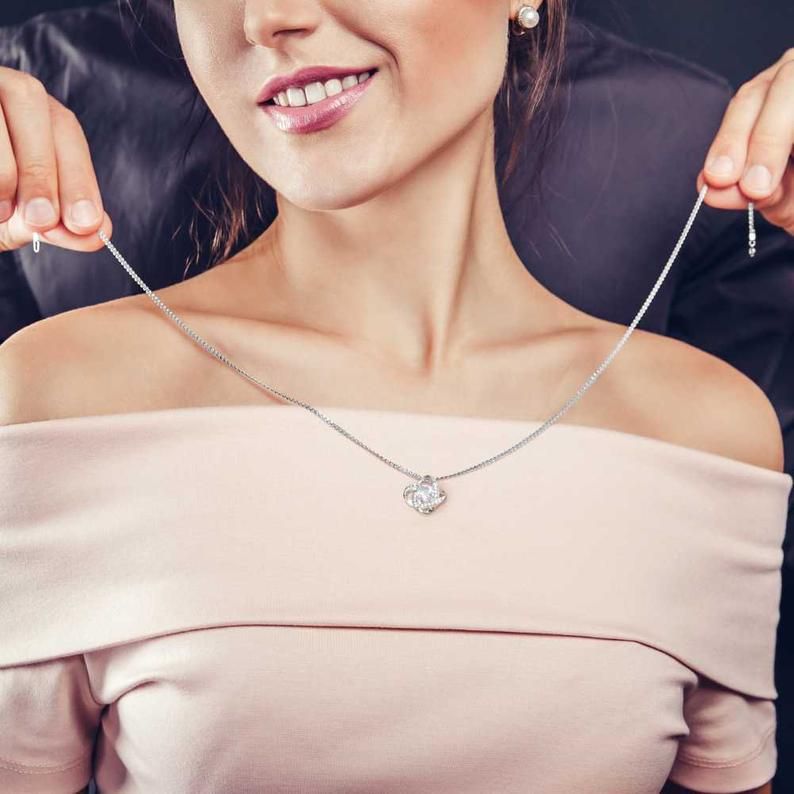Bonus Mom – My Life – Love Knot Necklace – for step mom, gift for bonus mom, bonus mom jewelry, mothers day, mother in law, parents
