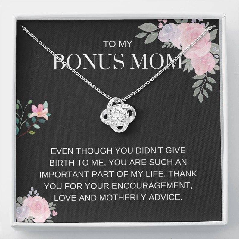 Bonus Mom – My Life – Love Knot Necklace – for step mom, gift for bonus mom, bonus mom jewelry, mothers day, mother in law, parents