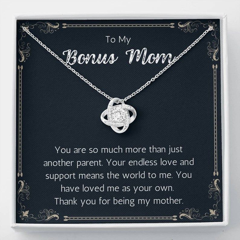 Bonus Mom – My Mother – Love Knot Necklace – for step mom, gift for bonus mom, bonus mom jewelry, mothers day, mother in law, parents