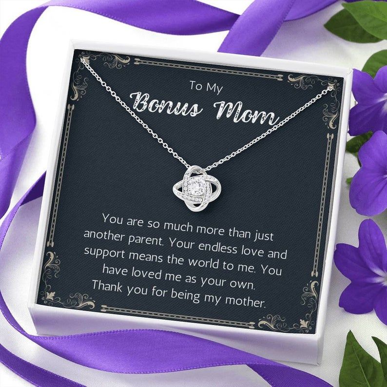 Bonus Mom – My Mother – Love Knot Necklace – for step mom, gift for bonus mom, bonus mom jewelry, mothers day, mother in law, parents