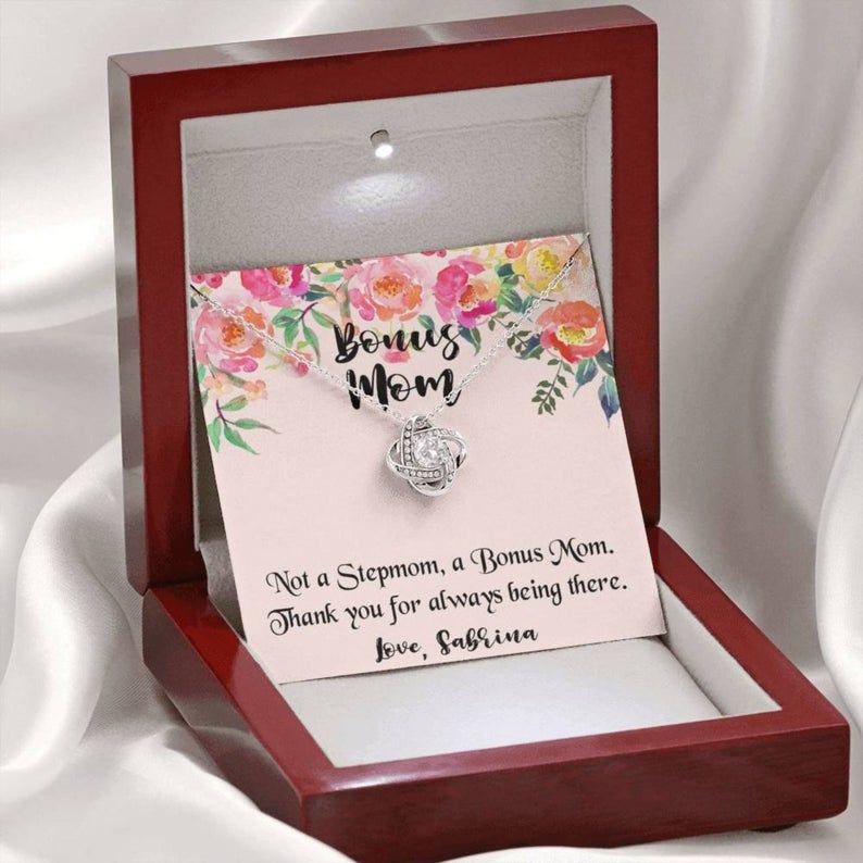Bonus Mom Gift Love Knot Necklace . Second Mom gift. Step Mom gift. Other Mom gift. Stepmom gift. Stepmother of the bride gift.