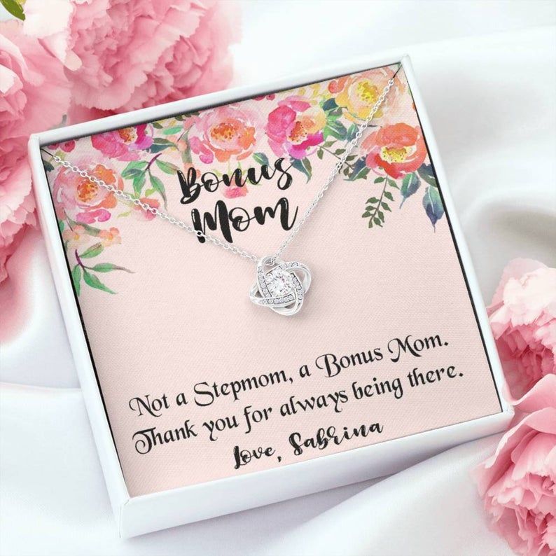Bonus Mom Gift Love Knot Necklace . Second Mom gift. Step Mom gift. Other Mom gift. Stepmom gift. Stepmother of the bride gift.