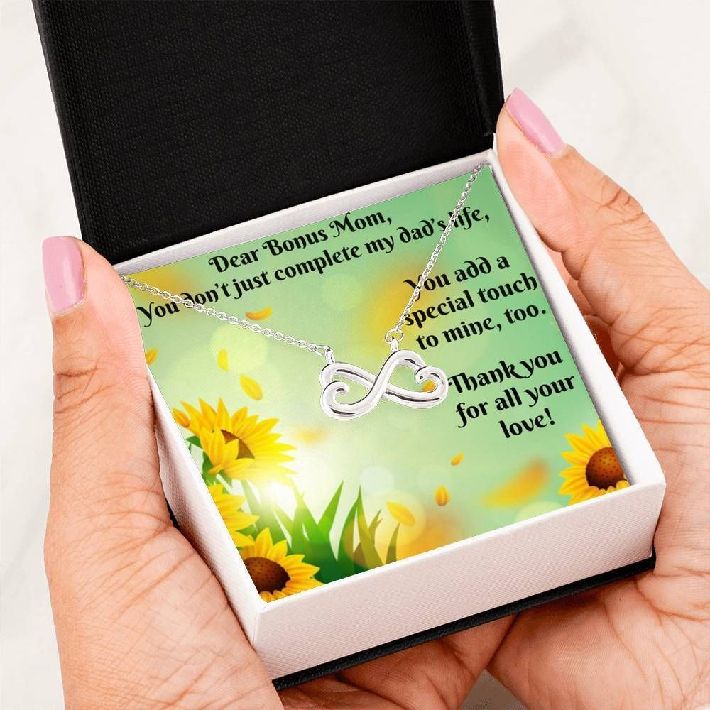 Bonus Mom Infinity Heart Necklace Gift For Mom
