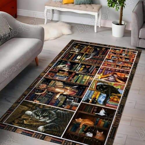 Books And Cats Area Limited Edition Rectangle Rug