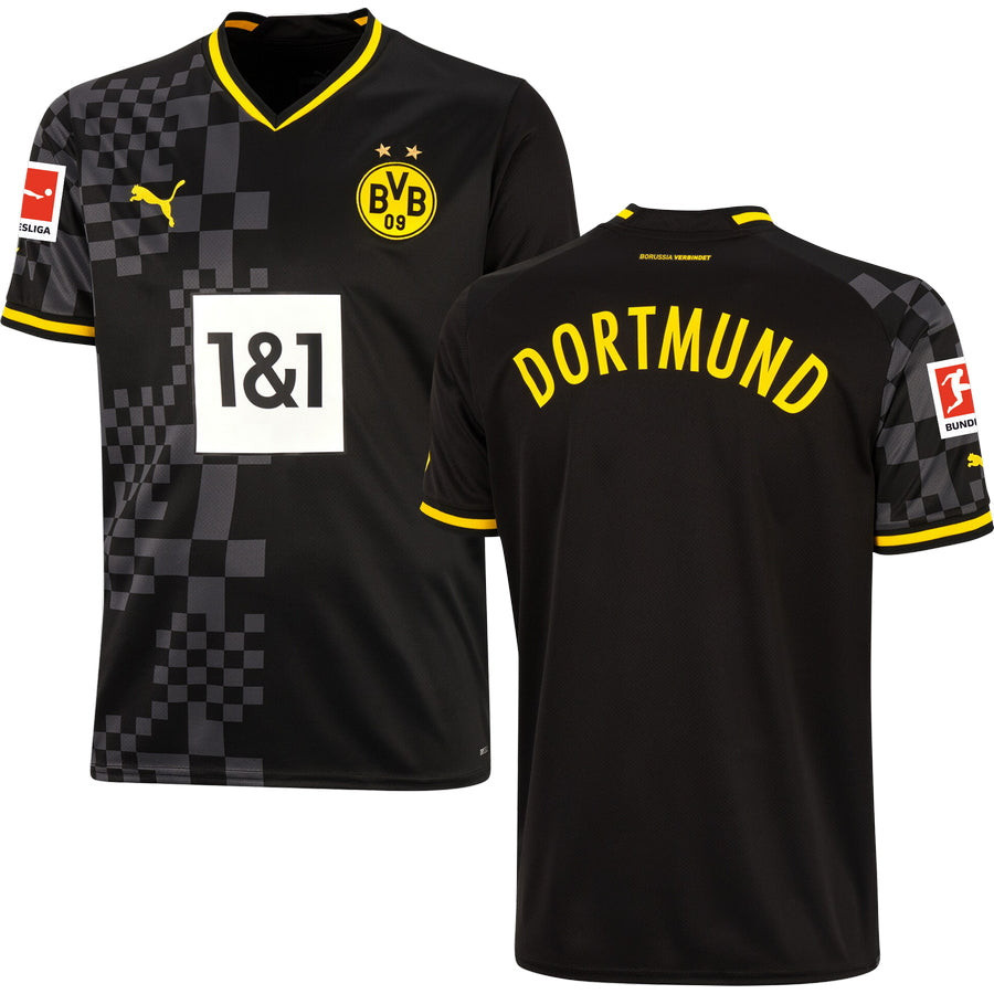Borussia Dortmund Bundesliga Patch Men 2022/23 Away Soccer Jersey – Black