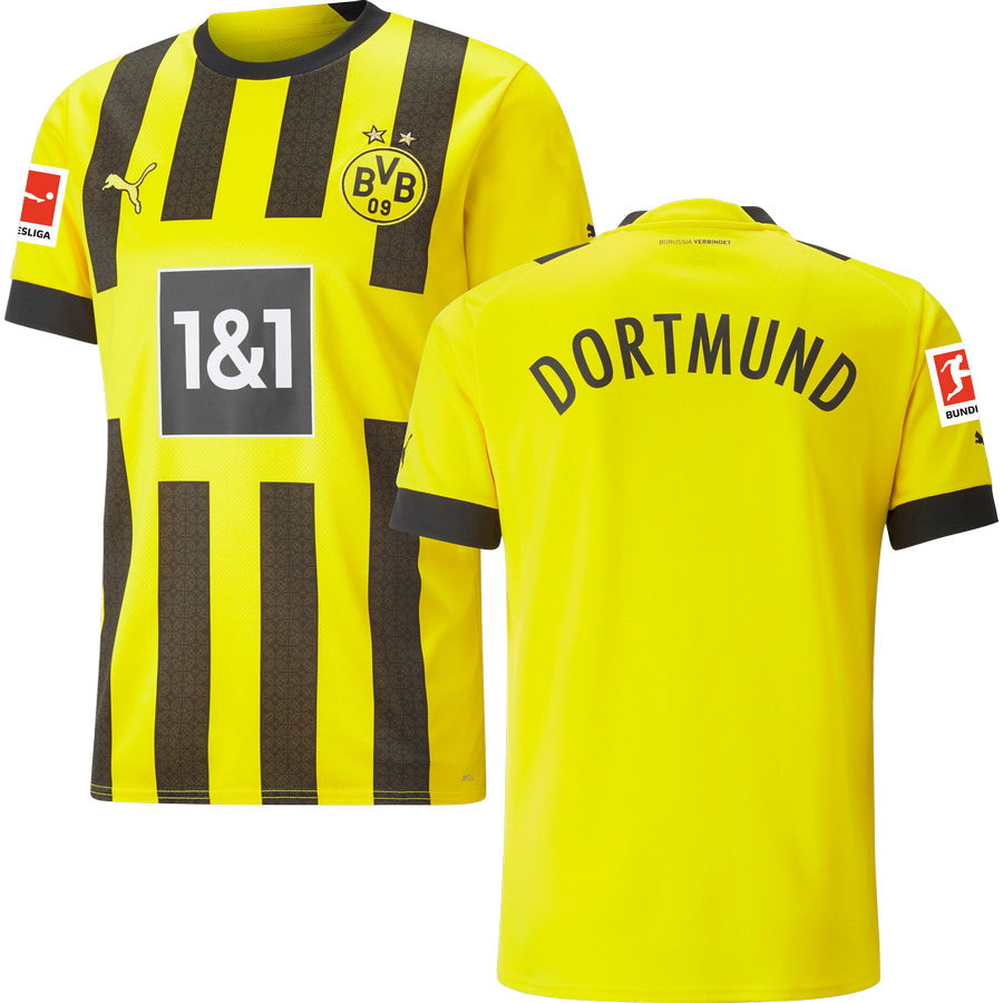 Borussia Dortmund Bundesliga Patch Men 2022/23 Home Player Soccer Jersey – Yellow