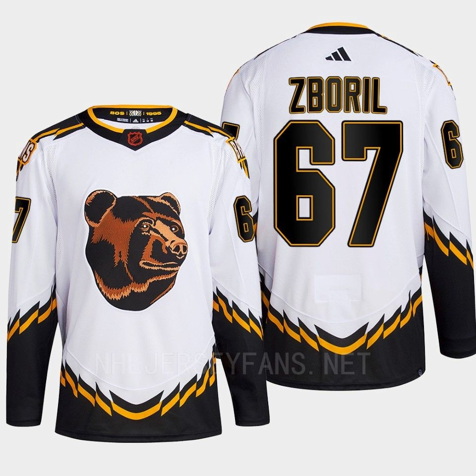 Boston Bruins 2022 Reverse Retro 2.0 Jakub Zboril 67 White Primegreen Stitched Jersey Men’s