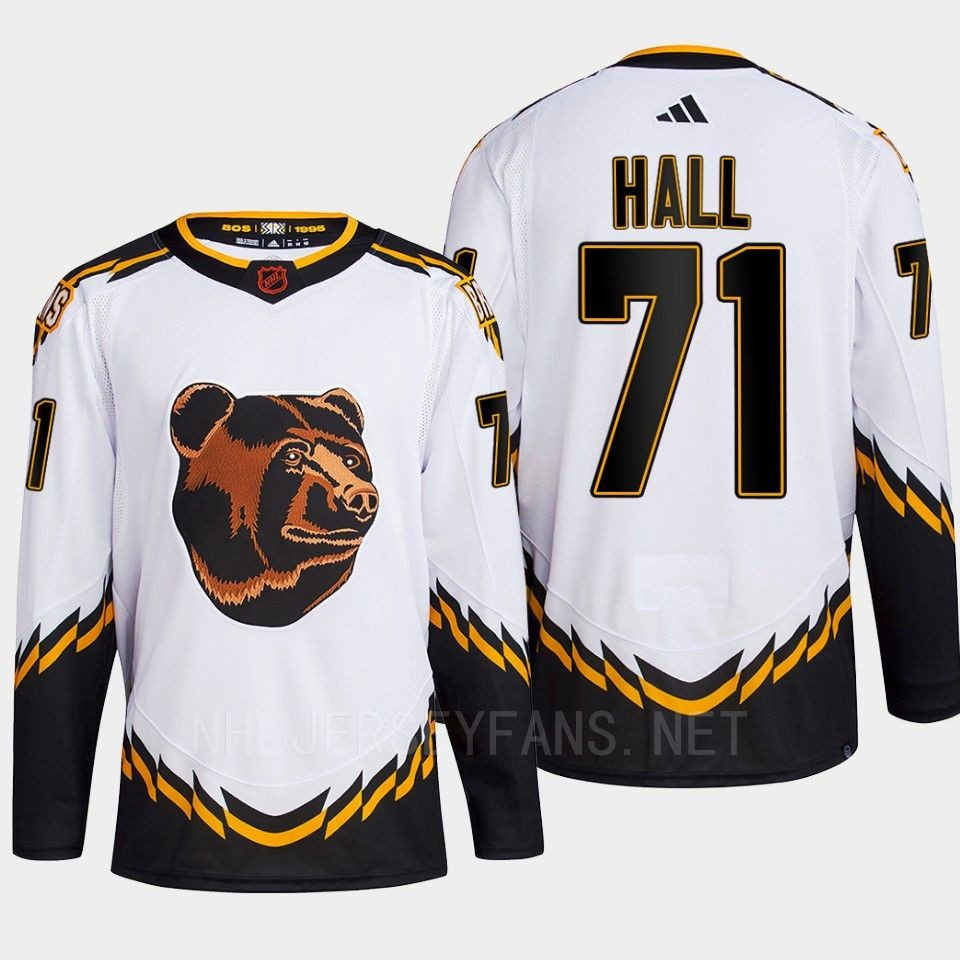 Boston Bruins 2022 Reverse Retro 2.0 Taylor Hall 71 White Primegreen Stitched Jersey Men’s
