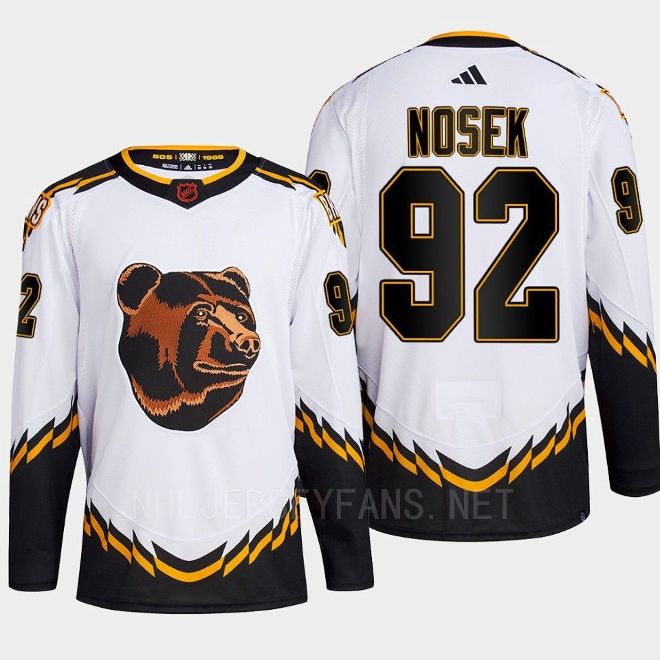Boston Bruins 2022 Reverse Retro 2.0 Tomas Nosek 92 White Primegreen Stitched Jersey Men’s