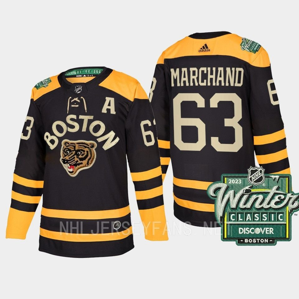 Boston Bruins Brad Marchand 63 2023 Winter Classic Black Stitched Jersey