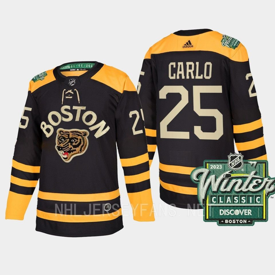 Boston Bruins Brandon Carlo 25 2023 Winter Classic Black Stitched Jersey