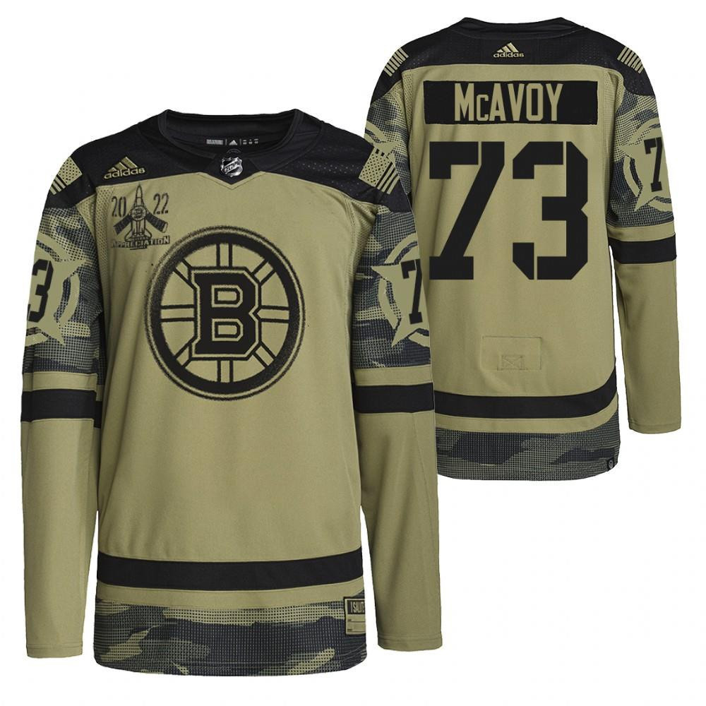 Boston Bruins Charlie McAvoy 2022 Military Appreciation Night Camo 73 Stitched Jersey Primegreen Stitched Jersey