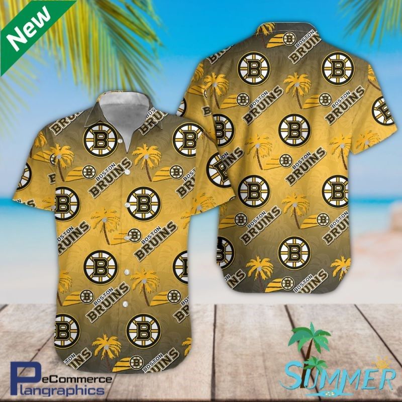 Boston Bruins Hockey Team Aloha Shirt Hawaiian Aloha Shirt Hawaiian Beach Shirt