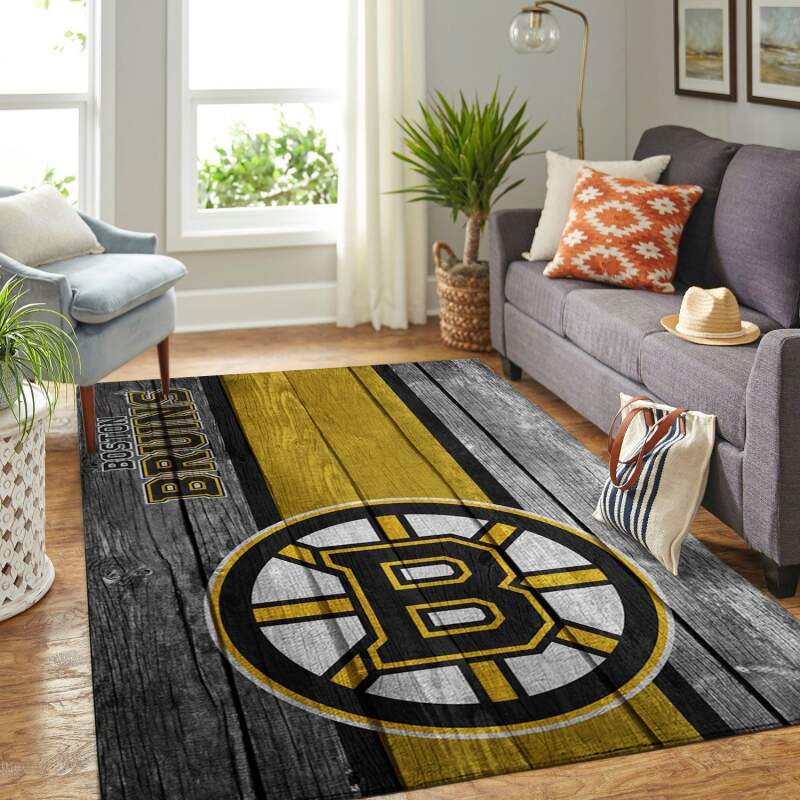 Boston Bruins Living Room Area Rectangle Rug