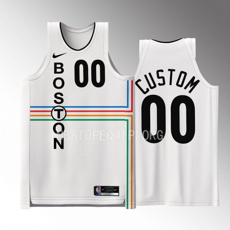Boston Celtics #00 Custom The T White Jersey Special