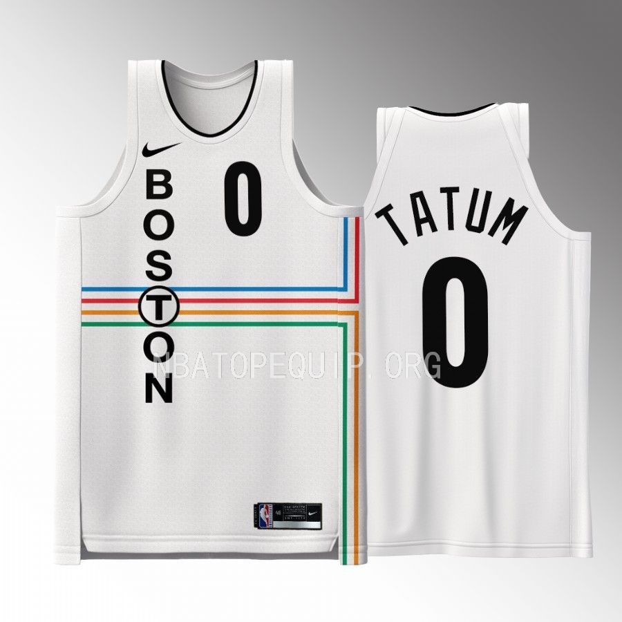 Boston Celtics #0 Jayson Tatum The T White Jersey Special