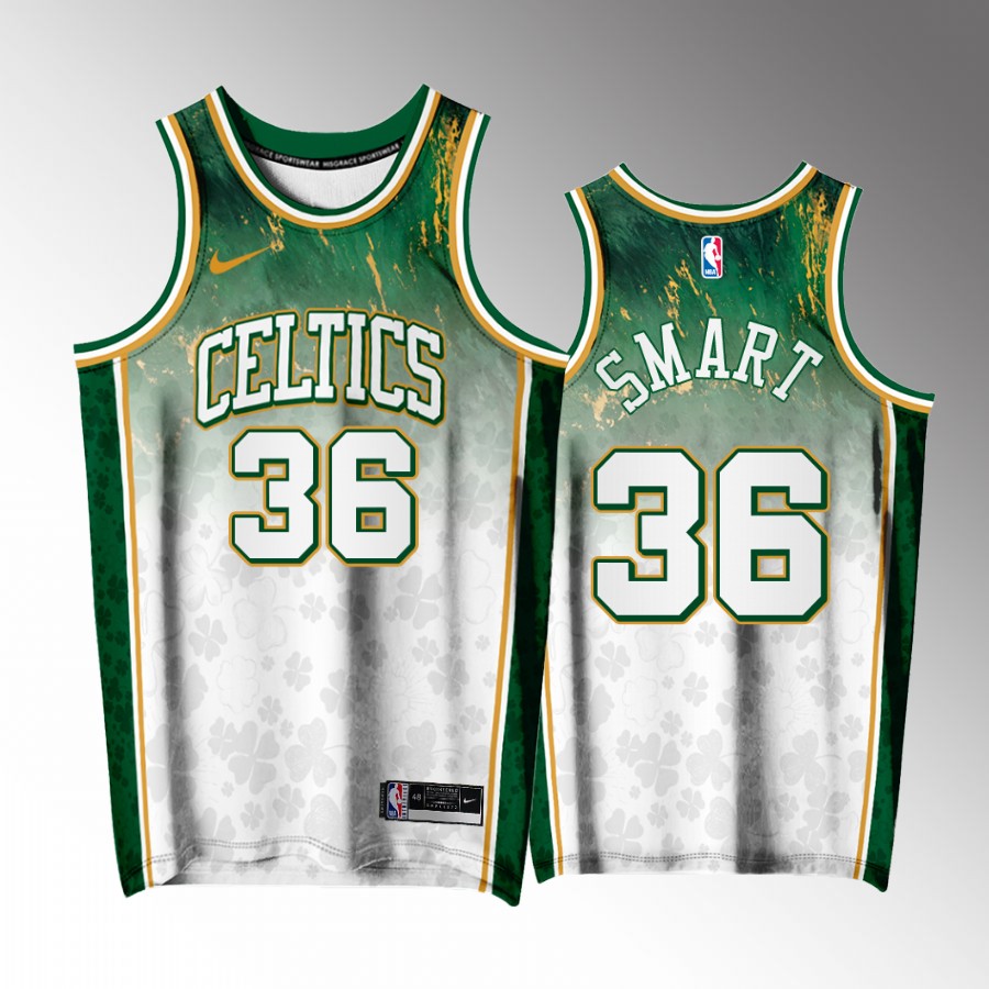 Boston Celtics #36 Marcus Smart Irish City Green Jersey Exclusive Edition