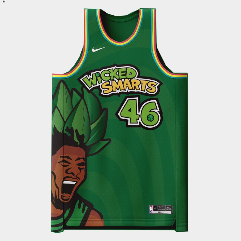 Boston Celtics #36 Marcus Smart Wicked Smart Green Jersey Fashion Tank