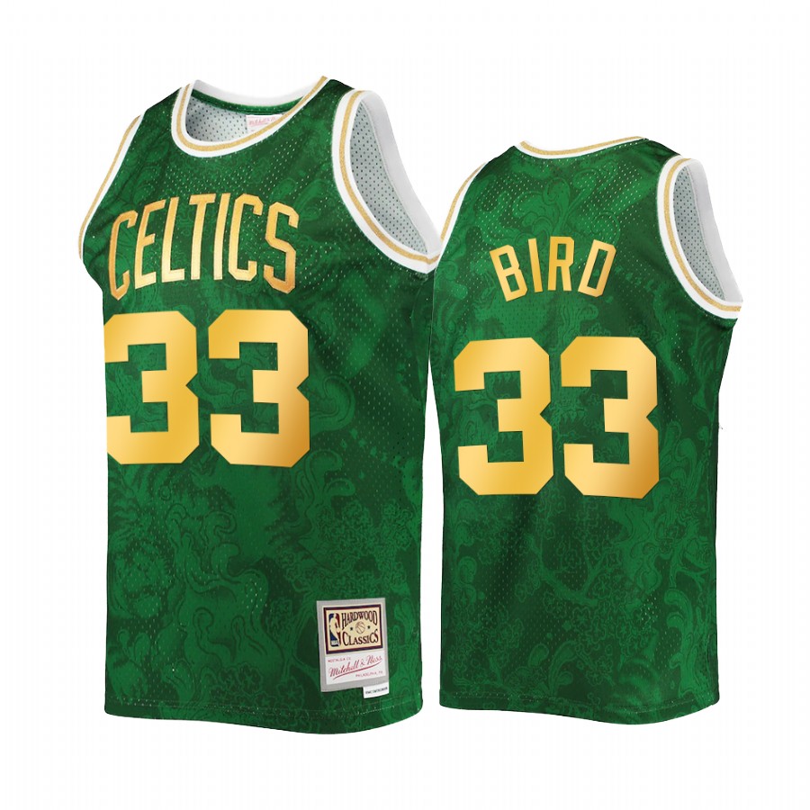 Boston Celtics 2022 Lunar New Year Larry Bird Jersey Green Throwback