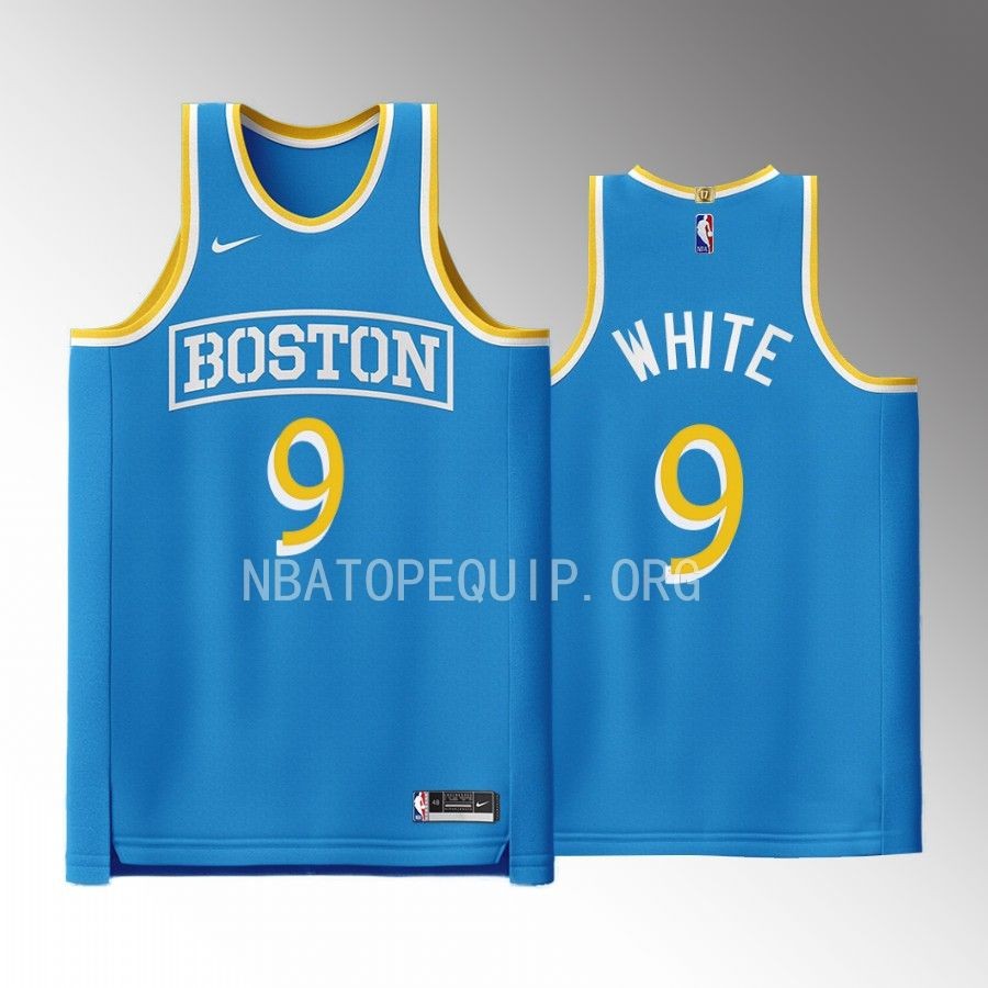 Boston Celtics City Connect Derrick White Blue #9 Jersey Special Edition