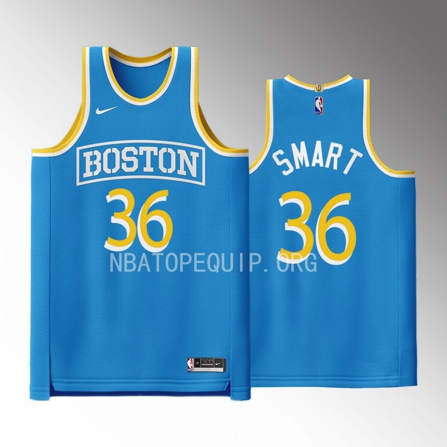 Boston Celtics City Connect Marcus Smart Blue #36 Jersey Special Edition
