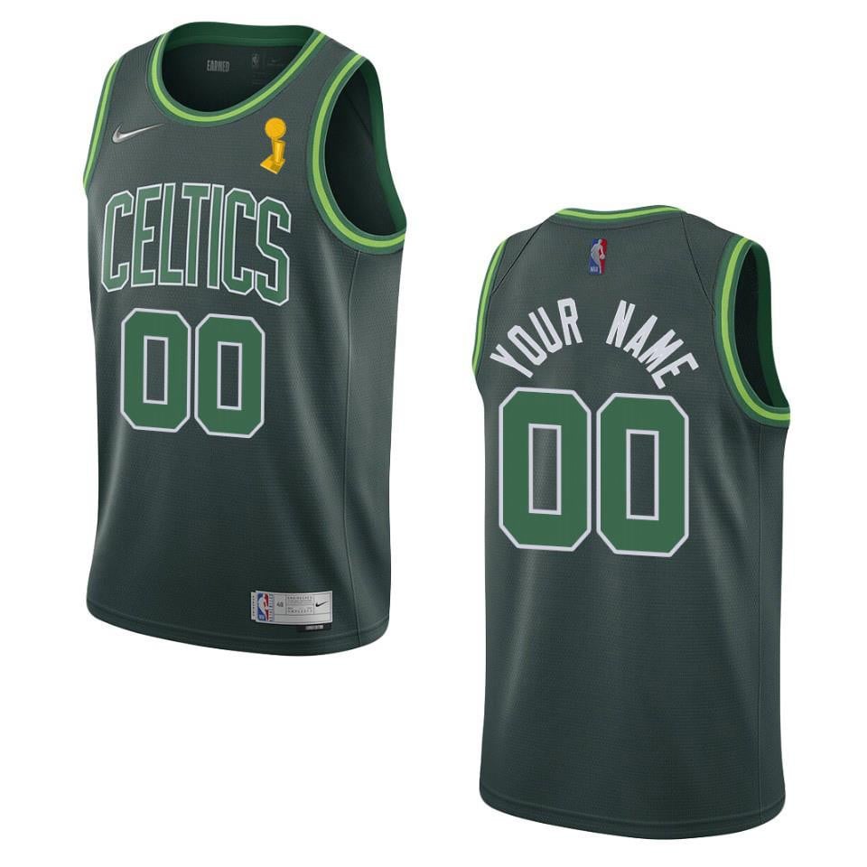 Boston Celtics Custom 00 2022 Final Champions Jersey Earned Green