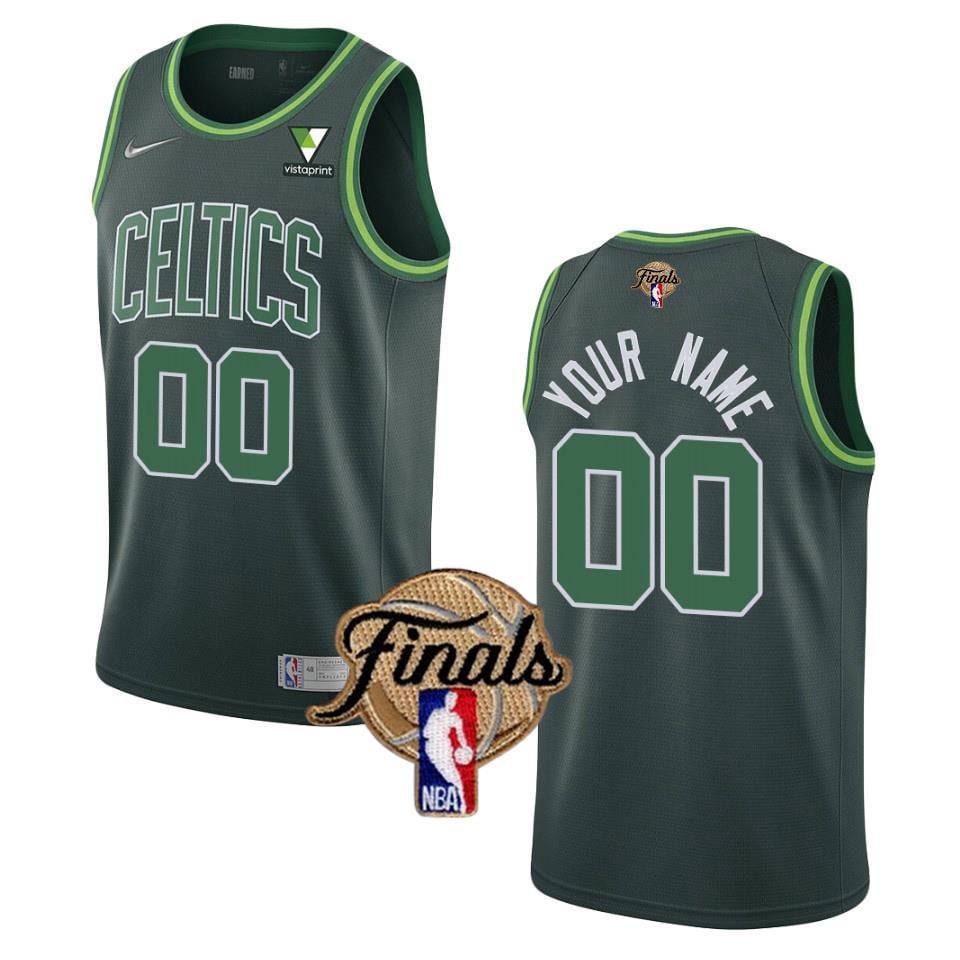 Boston Celtics Custom 00 Final 2022 Men Jersey Earned Green
