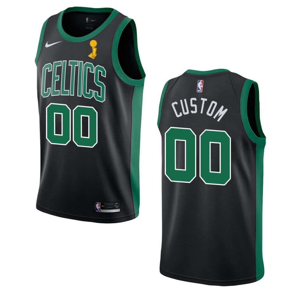 Boston Celtics Custom 00 Statement 2022 Final Champions Jersey Black