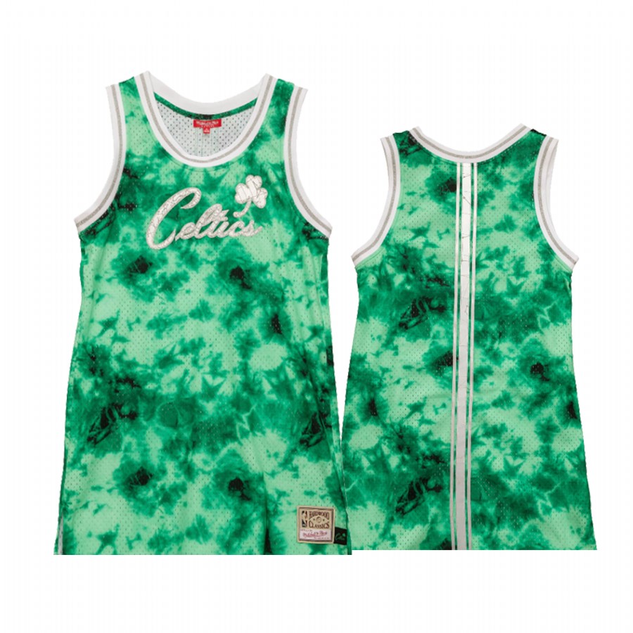 Boston Celtics Galaxy Constellation Tank Dress Women Green Reflective