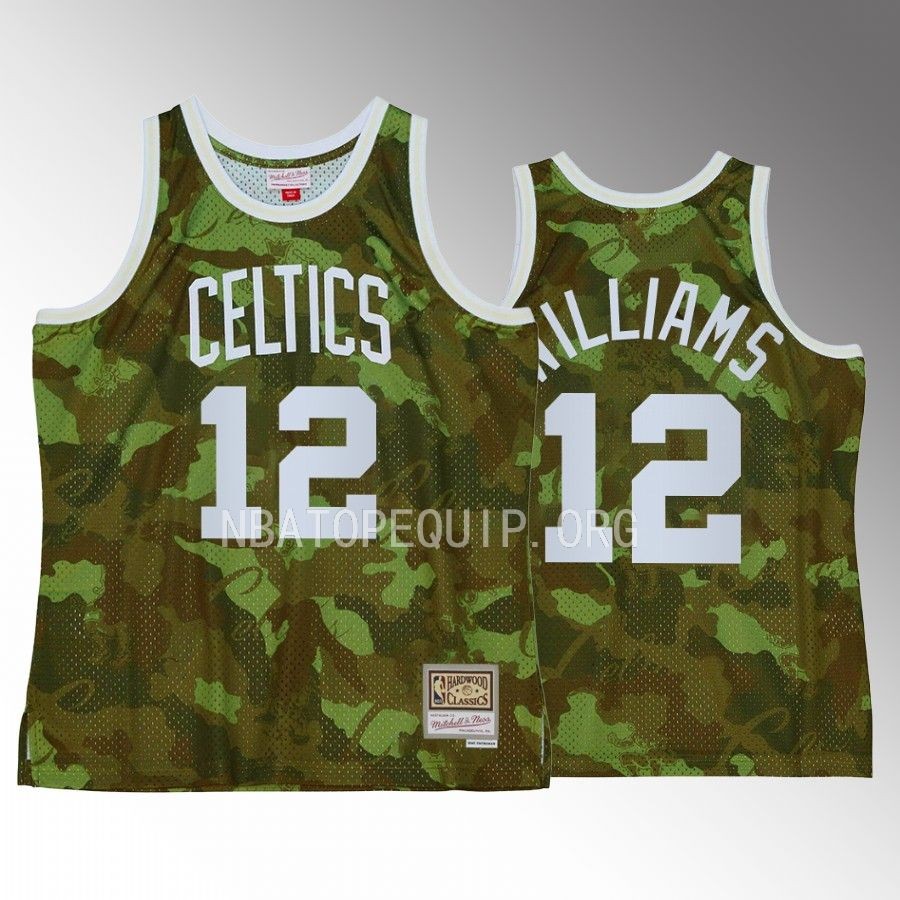 Boston Celtics Grant Williams Green Ghost Camo Men Jersey Hardwood Classics