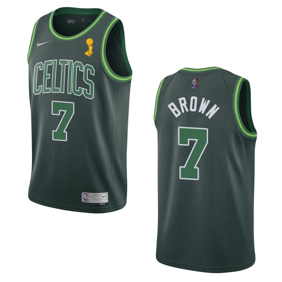 Boston Celtics Jaylen Brown 7 2022 Final Champions Jersey Earned Green