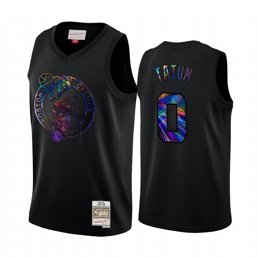 Boston Celtics Jayson Tatum #0 Jersey Iridescent HWC Limited Black Holographic