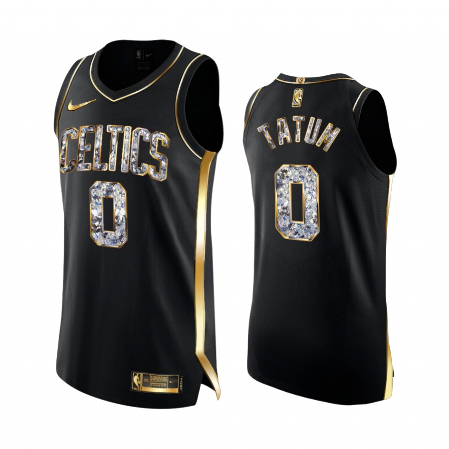 Boston Celtics Jayson Tatum Black Diamond Edition Jersey 2022 NBA Playoffs #0
