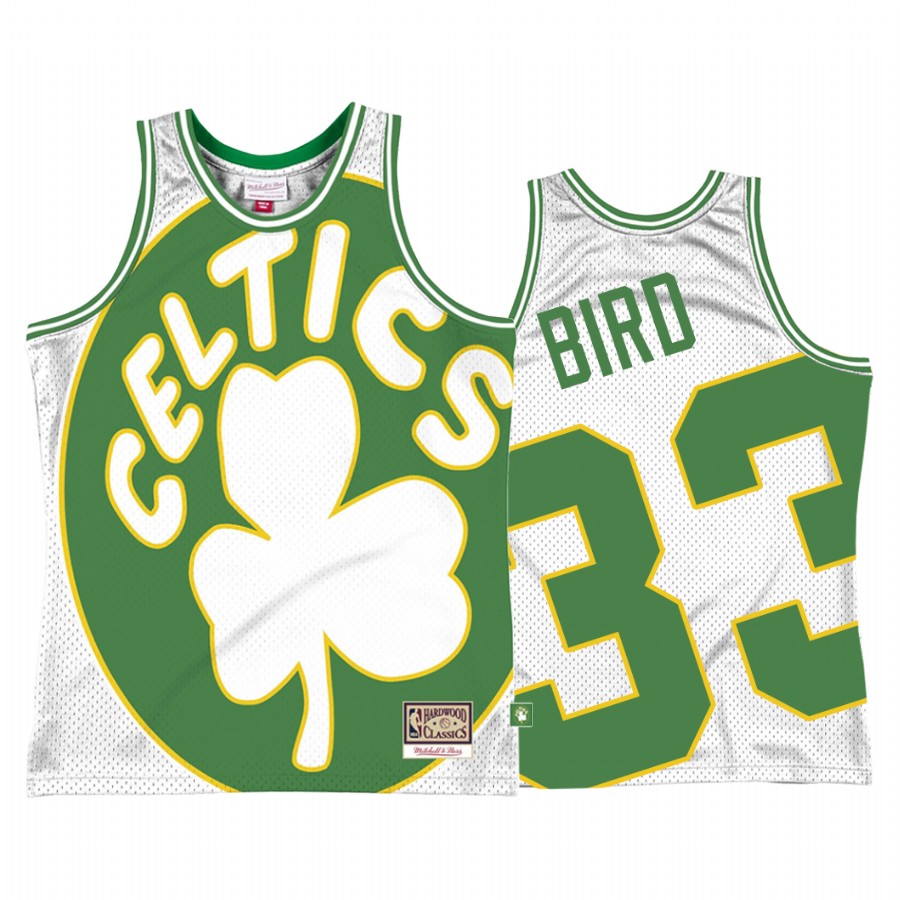 Boston Celtics Larry Bird #33 White Big Face 2.0 Jersey